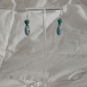Jay King Blue and Silver Turquoise Earrings